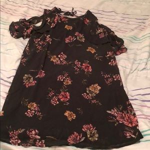 🌻 Dark Forest Green Floral Dress